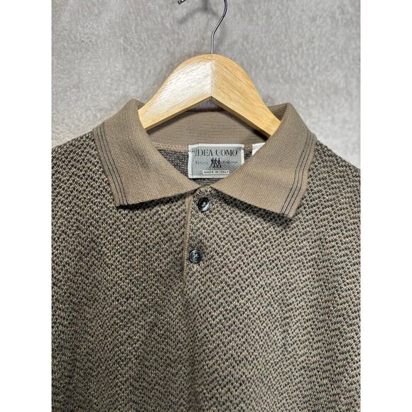 Vintage Idea Uomo Made in Italy Acrylic Wool Collared Long Sleeve Sweater Mens M - Picture 3 of 5